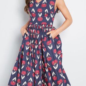 NWT Modcloth flare retro style dress tulle lined